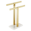 KOKOSIRI Hand Towel Bars Standing Towel Rack with Marble Base for Bathroom Kitchen Vanity Countertop, Gold Stainless Steel 15.7'' Height THS0001-SM-BG - color: Brushed Gold, size: 2-Bar