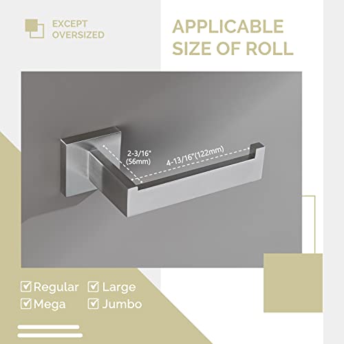 Toilet Paper Holder Brushed Nickel, Angle Simple SUS304 Stainless Steel Bathroom Tissue Holder, Open Arm Toilet Tissue Roll Hanger Wall Mount - color: Brushed Nickel