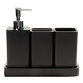 YMXYJM Bathroom Accessories Set, 4 Pcs Bathroom Accessory Set, Soap Dispenser, Toothbrush Holder, Qtip Holder Set, Bathroom Sets Complete, Bathroom Sink Set for Modern Home Decor, Black - style: Black