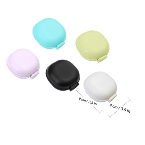 Cabilock 5pcs Travel Soap Bar Box Set with Lid, Portable Plastic Soap Case Container for Bathroom, Camping, Gym Toiletries Storage Random Color