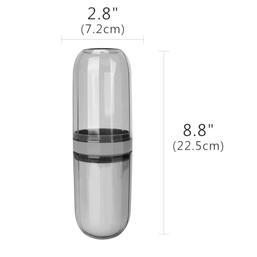 Travel Toothbrush Case, Portable Travel Toothbrush Holder with Toothbrush Cup, 3 in 1 Storage Toothbrush and Toothpaste Holder with Lid for Traveling Home Camping Bussines Trip (Clear Black) - color: Black