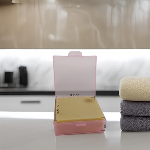 Bathroom Soap Dishes for Dr. Squatch Soap, Square Travel Soap Container with Lid, Portable Bar Soap Holder for Shower Soap Dish Box for Traveling Camping Outdoor Elimeta (2pack Pink) - color: 2pack Pink
