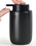 BosilunLife Lotion Pump Dispenser - Matte Black Soap Dispenser Bathroom Ceramic Dish Liquid Soap Dispenser for Kitchen, Bathroom Countertop Soap Dispensers - color: Black-liquid Pump