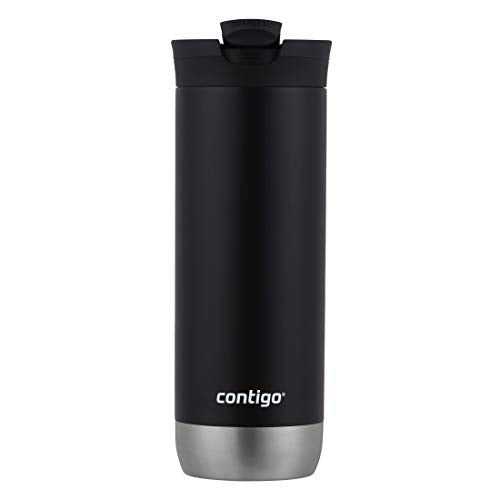 Contigo HuronTravel Mug Screw Cap Stainless Steel Drinking Cup - color: Licorice, size: 20oz (Pack of 1)