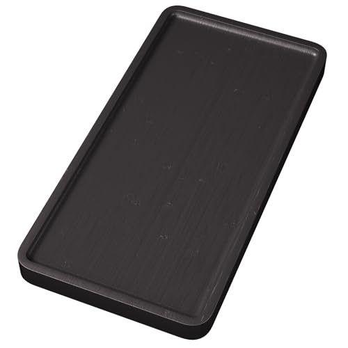 VERTORGAN Bamboo Serving Tray,11.8x5.9 Inch Decorative Trays Platter for Coffee Table,Living Room,Bar,Party,Mini Charcuterie Boards Cheese Board,Home Decor（Black） - color: Black, size: 11.8" x 5.9" x 0.6"