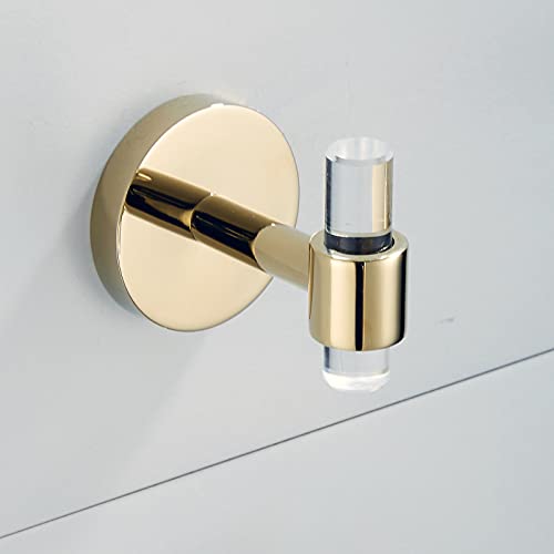 Gold Bathroom Hardware Accessories Set - Acrylic Hand Towel Holder Toilet Paper Holder Towel Hook - Wall Mounted Bath Towel Bar Set 3 Pieces SHUNLI - size: 3-Piece