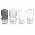 2 oz Travel Bottles, Leakproof Silicone Squeeze Bottle Mini Travel Size Container for Toiletries Lotion Shampoo and Conditioner Liquid Salad Dressing to go Condiment, TSA Approved, 4 Pack - color: Black, Grey, White, Clear, size: 2 oz
