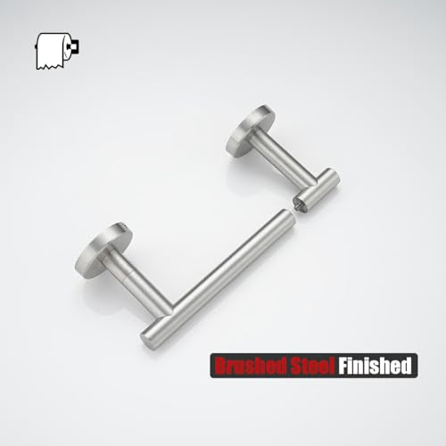 JQK Brushed Toilet Paper Holder, Double Post Pivoting Tissue Holder Wall Mount, 304 Stainless Steel Hold Mega Rolls, TPH150-BN - color: Brushed Steel