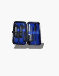 Naily, Professional Manicure Set, Black, 9-Piece Nail Care Kit with Portable Travel Case, Stainless Steel Grooming Tools, Travel Case, Stocking Stuffers for Men Women Adults (Blue)