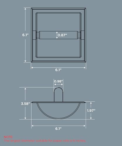 FORIOUS Recessed Toilet Paper Holder, Stainless Steel Durable Tissue Roll Holder Wall Mount for Bathroom Space Saving Design with Mounting Bracket, Wall Square Toilet Paper Dispenser, Black&Gold - color: Black&gold