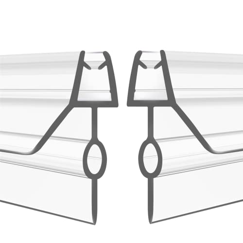 2-Pack Frameless Shower Door Bottom Seal (1/4'' X 39'') Clear Glass Shower Door Seal Strip Shower Door Sweep can Covers up to 22mm Gap - Stop Leaks - size: Standard - 1/4 inch (6mm) - 22mm Gap