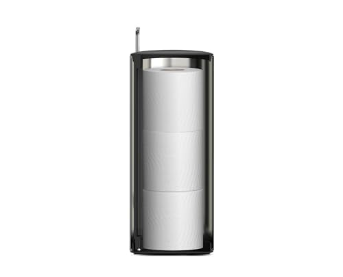 Joseph Joseph EasyStore Luxe Stainless Steel Concealed Toilet Paper Holder Stand Storage with Lid, Hods up to 3 Rolls - style: Holder