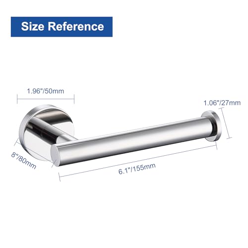 TASTOS Polished Chrome Toilet Paper Holder SUS304 Stainless Steel, Modern Round Tissue Roll Holders Wall Mount, Toilet Paper Roll Dispenser Bathroom 5 inch TP Holder for Kitchen Washroom - color: Polished Chrome