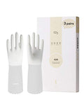 LANON 3 Pairs wahoo Skin-Friendly Cleaning Gloves, Unlined Dishwashing Kitchen Gloves, Reusable, Non-Slip, Brilliant White, Large - color: Brilliant White (Pack of 3), size: Large (Pack of 3)