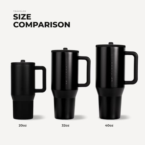 HydroJug Traveler 32oz, Insulated Tumbler with Handle & Straw, Black - color: Black, size: 32 Ounces