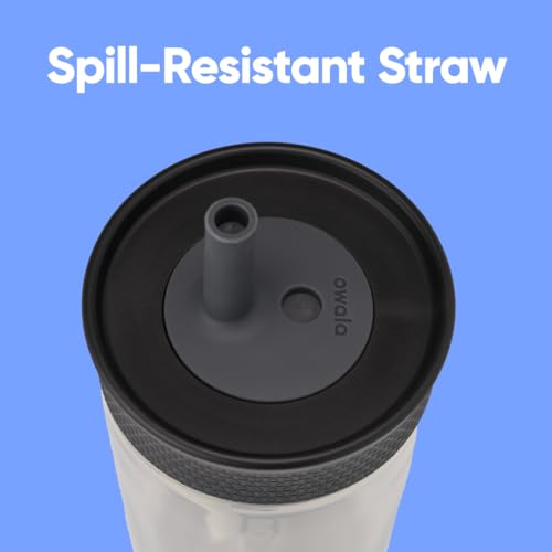 Owala Kids BPA-Free Plastic Tumbler with Spill Resistant Flexible Straw, Easy to Clean, Kids Water Bottle, Great for Travel, Dishwasher Safe, 15 Oz, Skate Park - color: Black and Gray (Skate Park), size: 15 Ounces