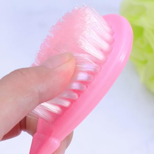 HEALLILY Baby Brush and Comb Set for Newborns and Toddlers Gentle Scalp Massage with Rounded Teeth Anti-Static Pink Baby Hair Washing Comb Soft Grooming Kit for Infant Hair Care
