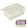 Silicone Travel Soap Case, Leak-Proof Soap Container with Drain Pad, White | Silicone Soap Holder, Travel Soap Case, Leak-Proof Soap Box, Removable Drain Tray, Portable Soap Container, Gym & Camping Use - color: Off White