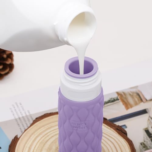Silicone Travel Bottles for Toiletries 8 Pack Travel Size Toiletries 3.4 oz 1.7 oz, Leakproof Squeeze Travel Size Containers Refillable Cosmetic Jars Set for Shampoo, Conditioner, Creams - color: Pastel Bloom-3.4oz