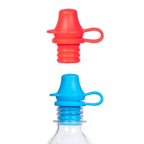 KiddiKap Original Bottle Topper, Silicone Sippy Spout, 2 Pack, Fits 28mm | 98% Spill Proof, Fits 28mm Standard Bottles, Dishwasher Safe, Ages 12 Months+ - size: 2 Count, (Pack of 1)
