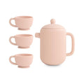 mushie Silicone Baby Tea Play Set | 4 Pieces Kitchen Play Toys for Toddlers 10 Months+ (Blush) - color: Blush
