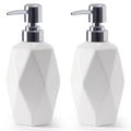Soap Dispenser, 13.5oz Ceramic Soap Dispenser Bathroom for Kitchen & Bathroom Set of 2 (White, 2 Pack) - color: White X 2