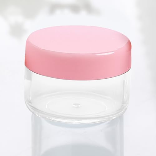 12 Pcs 15ml/0.5oz Small Travel Containers, 4 Pcs Makeup Spatula, Clear Plastic Cosmetic Jar Refillable Roun for Lotion Cream Products Sample Bottles, Plastic with Screw on Lid Container (pink) - color: pink