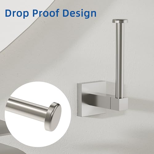 RUACQ Toilet Paper Holder Wall Mount,Square Base Tissue Roll Holder for Bathroom,Toilet Roll Holder Stainless Steel(Brushed Nickel) - color: Brushed Nickel, size: Wall Mount