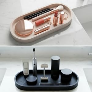 Premium 12” x 5” Silicone Vanity Tray | Sink and Surface Organizer with Sturdy Non-Slip Base | Heat Safe, Dishwasher Safe (Vanilla Cream) - color: Vanilla Cream