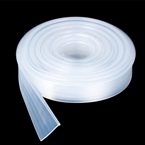 Framed Shower Door Bottom Seal Strip Replacement Shower Bottom Waterproof Door Rubber Sweep Trim Clear Seal for Home Bathroom Glass Shower Door 108 x 13/16 x 5/32 Inch Tee Insert Shape - color: White