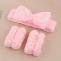 3 Pieces Face Wash Headband and Wristband Set, Makeup Skincare Headbands Spa Headband Towel for Women Skin Care Bath Wrist Bands for Washing Face (Pink) - color: Pink