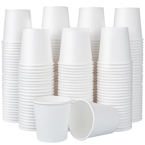 SIUQ 600 Pack 4 oz Paper Cups, Disposable Mini Bathroom Mouthwash Cups, Hot/Cold Drinking Cups, White Disposable Paper Cups for Bathroom, Home, Party, Office, Picnic, Travel - color: 600pack-4oz