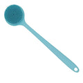 Long Handle Silicone Body Scrubber for Shower, Dual-Sided Back Scrubber Brush with Soft Bristles&Massage Nodes, Exfoliating Bath Brush for Hard to Reach Areas, Easy to Clean & Quick Dry, for Daily Use - color: Blue