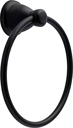 Franklin Brass 5-Piece Matte Black Bathroom Set (2) Towel Racks, Ring, Toilet Paper Holder, Hook | Kinla Bath Accessories - color: Matte Black, style: 5-Piece Bath Accessory Set
