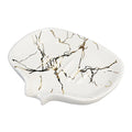 Gold Marble Texture Soap Dish Ceramic Soap Holder Self Draining Soap Dish Waterfall Slot Sponge Holder Bathroom Accessories for Bathroom, Kitchen,Bar Counter. - color: Marble Gold