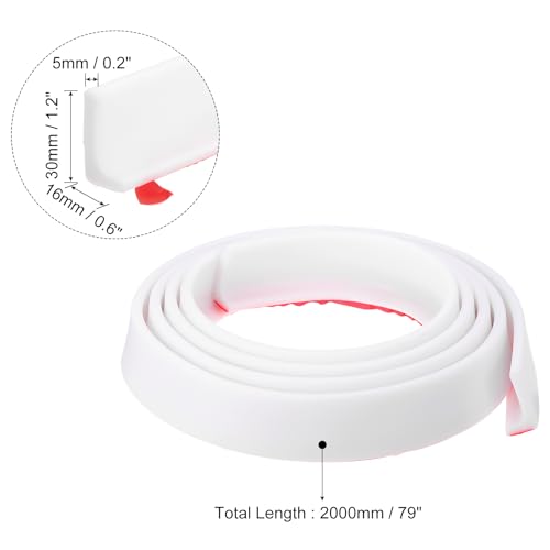 uxcell 78 Inch Collapsible Shower Barrier Stopper Water Splash Guard Blocker 79"Lx0.6"Wx1.2"H for Bathroom Kitchen Wet and Dry Separation, White - color: White, size: 79"Lx0.6"Wx1.2"H
