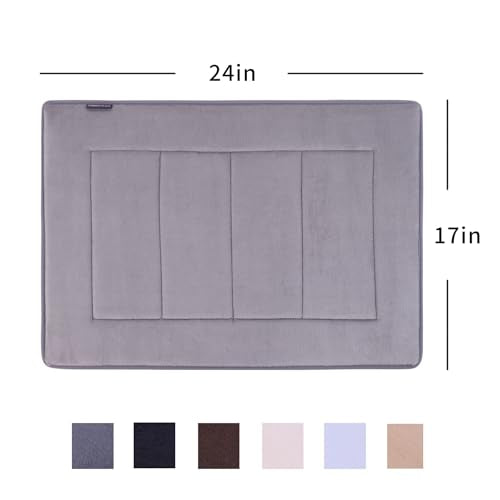 Bathroom Rugs, High Density Memory Foam Bath Mat, Absorbency & Non-Slip, Easy Care, Machine Washable Bath Mats for Bathroom, Shower&Tub, Modern Coral Velvet (Light Grey, 17" x 24") - color: New Grey, size: 1'5" x 2' (Rectangular)