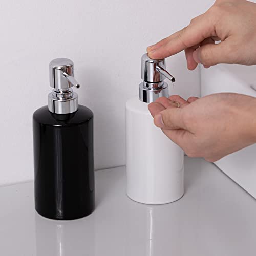 FE Soap Dispenser, 300ml/10oz Ceramic Liquid Soap Pump Dispenser, Refillable Dish Soap Dispenser for Kitchen Bathroom Washroom (White, 2 Pack) - color: White, 2 Pack