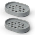 Topsky Soap Dish for Shower,2 Pack Soap Dishes Soap Savers for Bar Soap, Soap Bar Holder Shower with Drip Tray, Plastic Soap Holders with Drain for Kitchen Sink, Easy to Clean,Dry,Gray - color: Gray