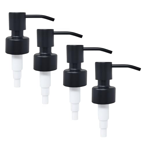 Stainless Steel Soap and Lotion Dispenser Pumps, Replacement for Your Bottles (Black Matte, 4 Pack) - color: Black Matte, size: 4 Pack