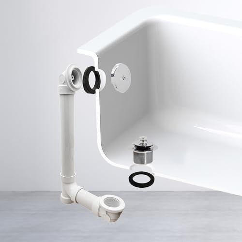 Westbrass Pull & Drain Sch. 40 PVC Bath Waste with One-Hole Top Elbow, Polished Chrome, D49721-26 - color: Polished Chrome, size: 1 Pack