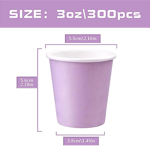 300 Pack 3oz Purple Paper Cups,Mouthwash Cups, Disposable Bathroom Cups,Small Paper Cups 3oz Ideal for Bathroom,Supermarket,Birthday Party,Picnic and BBQ - color: Purple, size: 300 Count