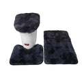 XZJMY 3 Pieces Bathroom Rugs Set,Bath Mat, Non Slip and Absorbent Mats,Floor Mat,U-Shaped Contour Rug and Toilet Lid Cover for Tub Shower & Bath Room(Gradient Navy) - color: Gradient Navy