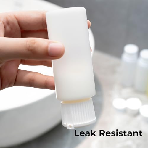 Travel Bottles for Toiletries TSA Approved Travel Size Containers BPA Free Leak Proof Refillable Liquid Silicone Squeezable Travel & HDPE Translucent Flip Top Bottles (Silicone & HDPE Flip Top) - style: Silicone & HDPE Flip Top