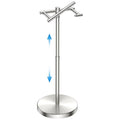 Toilet Paper Holder Stand Adjustable, Freestanding Tissue Roll Holder for Bathroom, Pivoting Design, Durable SUS 304 Stainless Steel and Weighted Base Toilet Paper Stand, Storage (Brushed Nickel) - color: Brushed Nickel