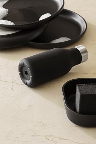 EVA SOLO | Dishwashing Set | Soap Dish, Liquid Soap Dispenser, Dish Brush & Sponge | Dish Washing Accessories | Black