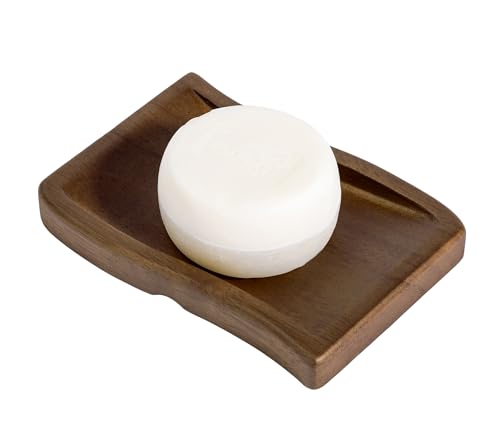 Wood Self-Draining Bar Soap Holder, Soap Dish with Draining, 3 Holes Design Keep Soap Saver Tray/Sponge Holder Dry, Bathroom/Kitchen Soap Case, Brown - color: Brown