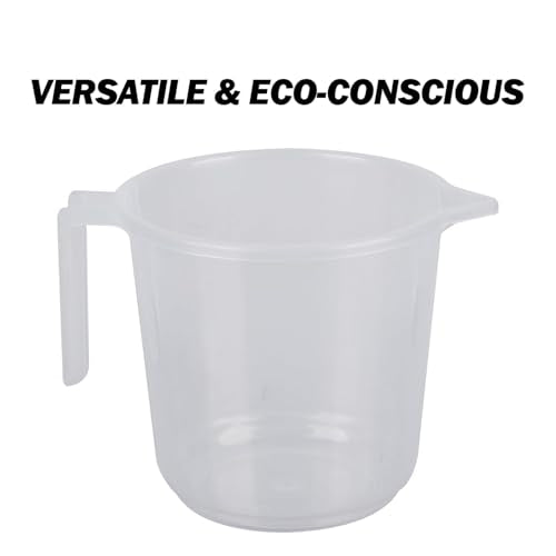 Plastic Bath Mug for Bathroom | Strong Mug for Bathroom | Toilet Mug | Washroom Jug | Mug for Bathing | 1500 ML | Pack of 2 | Transparent