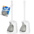 Toilet Plunger with Holder, 2 Pack Plungers for Bathroom Heavy Duty for 5.7-inch Toilet Drain, Toilet Plunger and Holder Combo for Bathroom Cleaning(White)