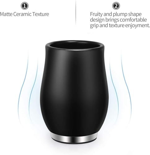 RQYIXI Bathroom Accessories Set 4 Pcs Toothbrush Holder Soap Dispenser Ceramic Bathroom Accessory Set with Toothbrush Cup Soap Dish Tumbler Black - color: K-black
